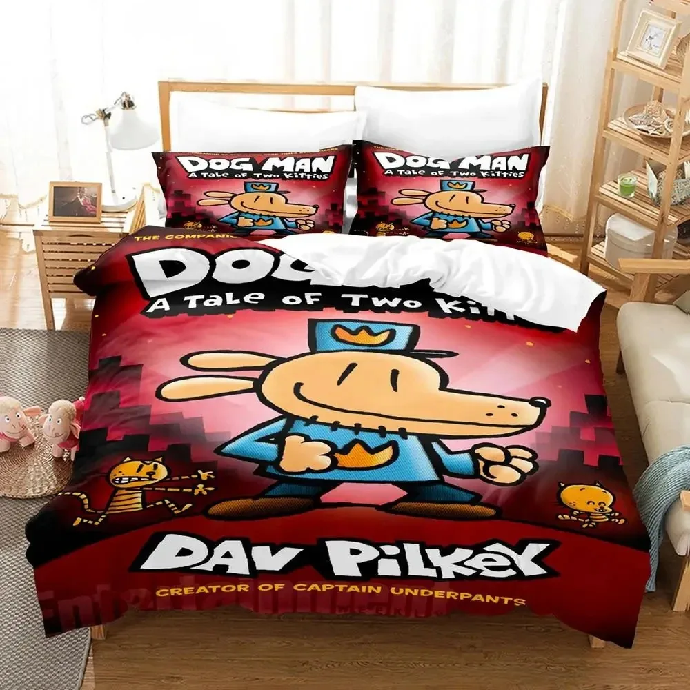 3D Print Cartoon Dog Man Bedding Set Quilt Bed Cover Comforter Duvet Cover Pillow Case 2-3 Pieces Sets Kids Adult Bedroom Decor 5
