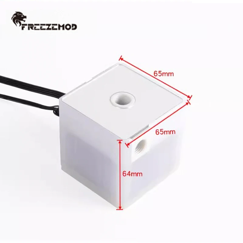 Zemod-computer Water Cooling Pump Full White pc Liquid Cooler Engine Universal Thread Argb 5v 65x65 mm g1 4 - Imagem 4