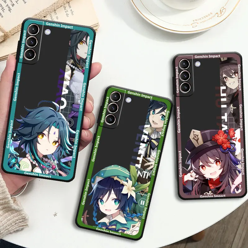 Custodia Genshin Impact Per Samsung Galaxy S22 S20 S23 Ultra S21 Fe S10 S9 S8 Plus Nota 20 10 Plus 9 Custodia Morbida Per Telefono
