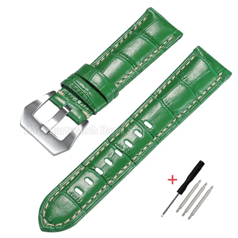 Luxury Leather Watch Strap - Waterproof Cowhide Wrist Band with Metal Buckle Bracelet
