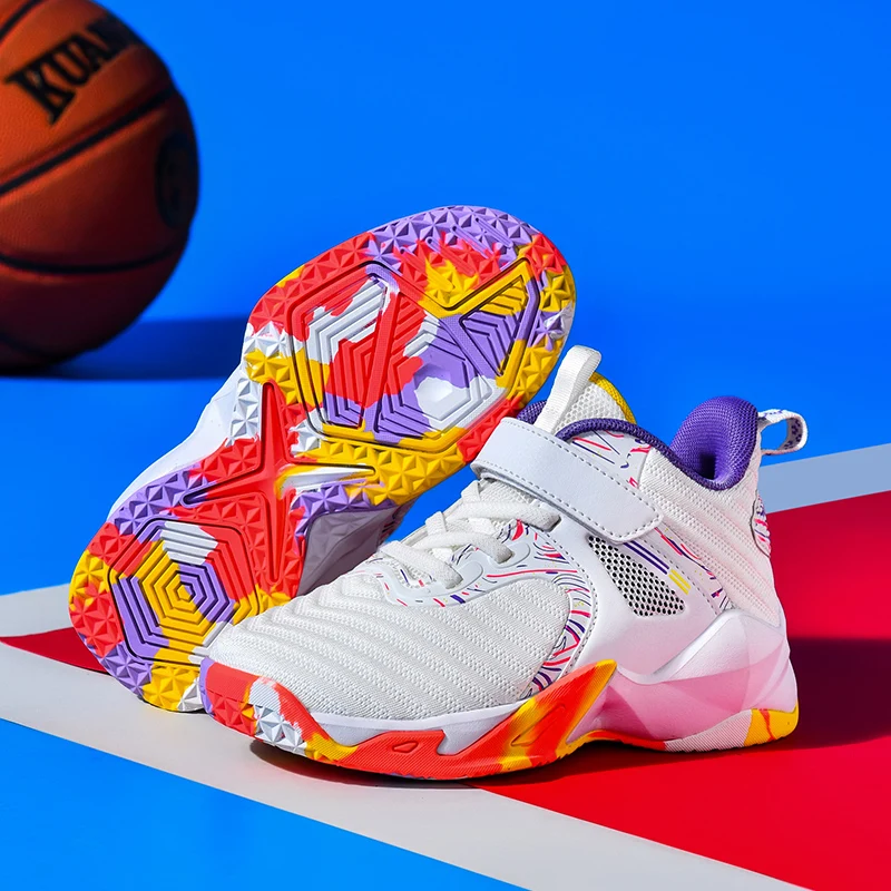 2022 New Children Basketball Shoes Non Slip Boys Basketball Sneakers