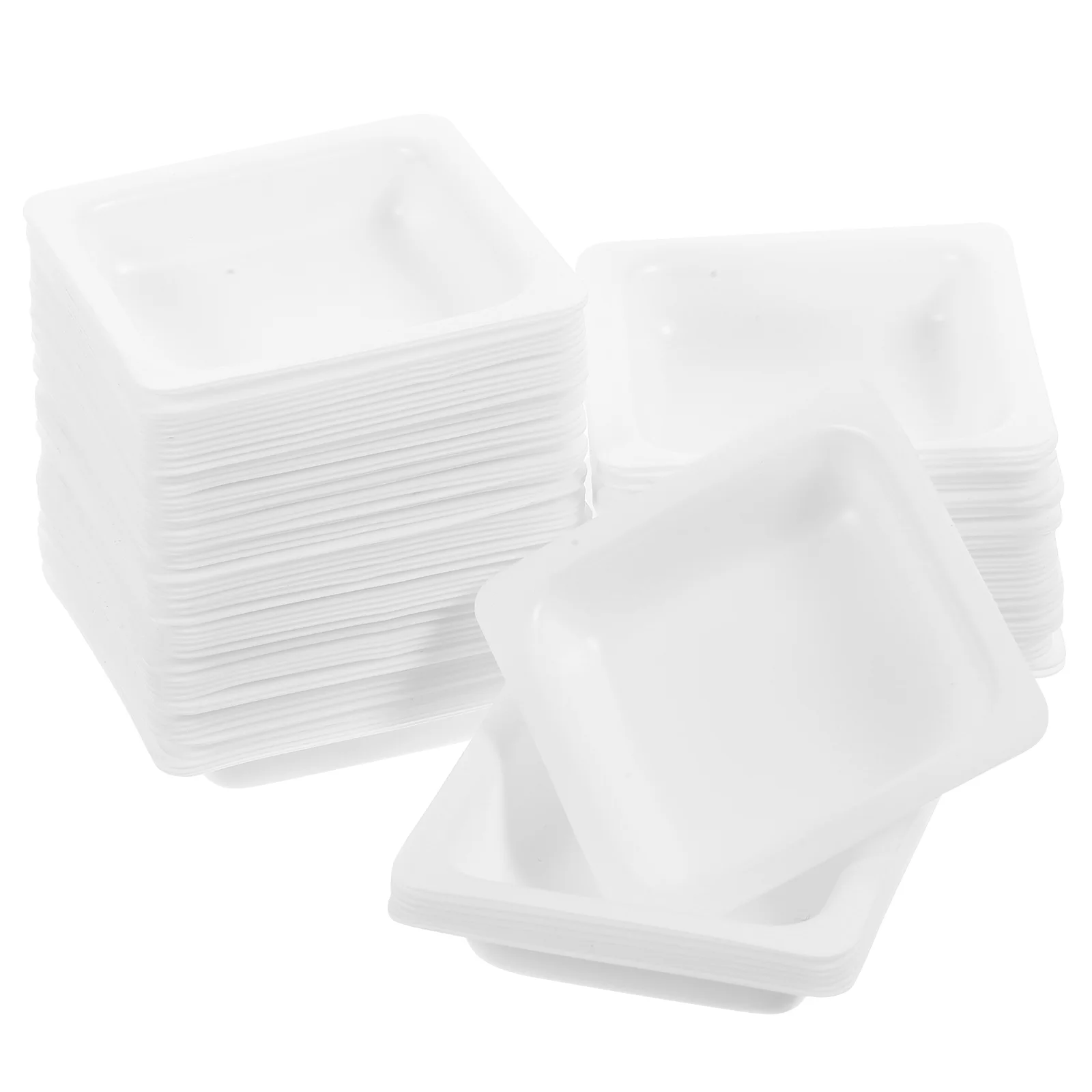 

100 Pcs Weighing Dish Plates Aluminum Foil Square Lab Equipment Reusable Pans Trays Plastic Sample