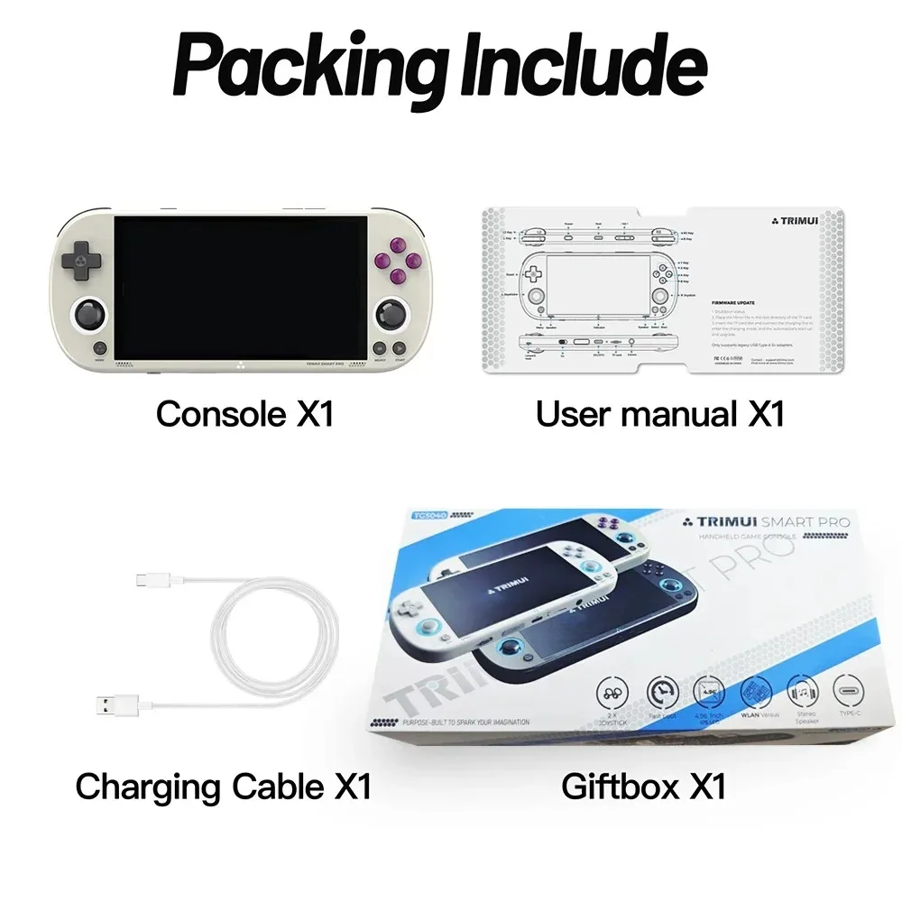 AMPOWN Trimui Smart Pro Consoles 4.96 ''Tela IPS Lettori de jogos portáteis Sistema Linux Emulador Console portátil Retro Video Game 8