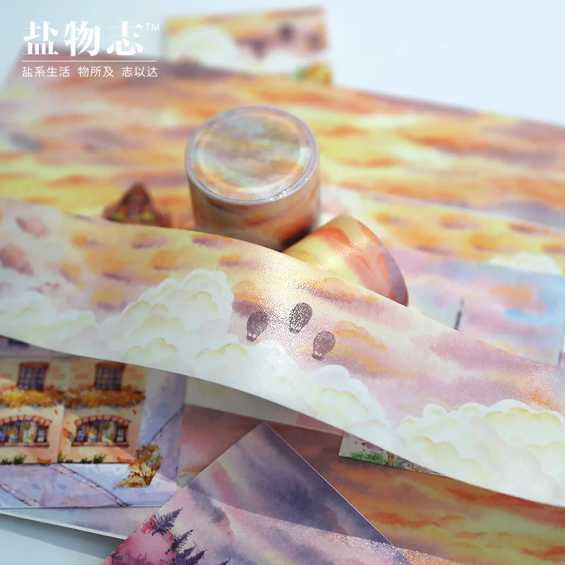 5cm*5m 판타지 스카이 클라우드 특수 잉크 와시 테이프 스크랩북킹 DIY 배경 재료 마스킹 테이프 문구류