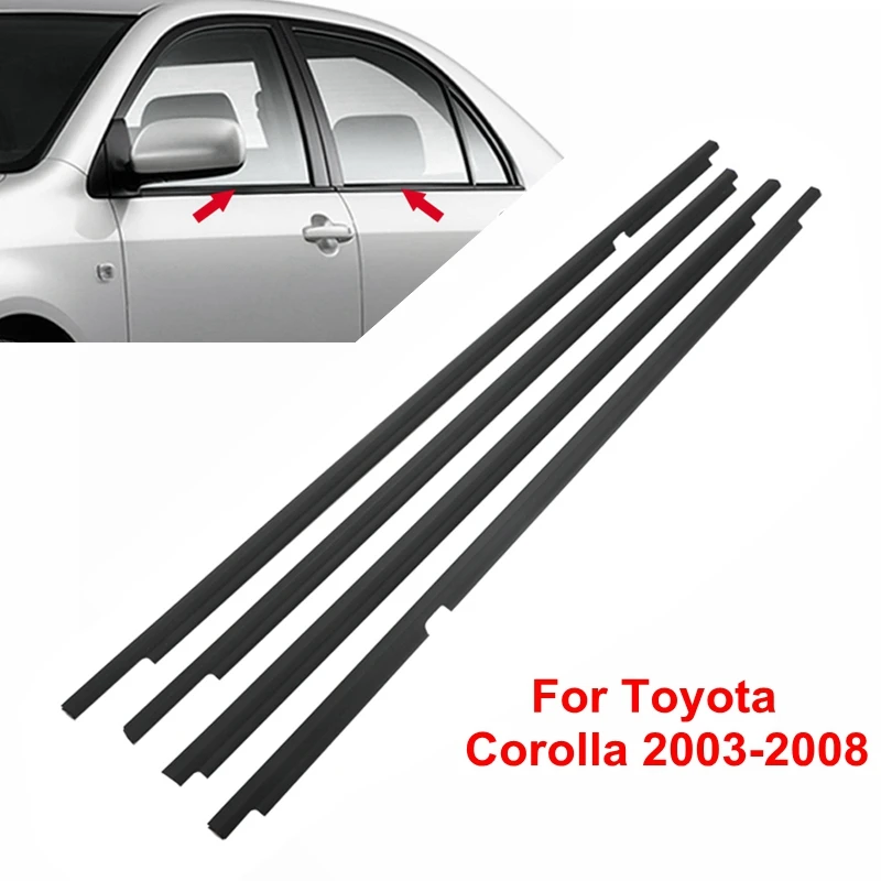 

Уплотнители для Toyota Corolla 2003-2008, Уплотнительная резиновая уплотнительная лента для окон автомобиля, молдинг, отделка, уплотнительный ремень