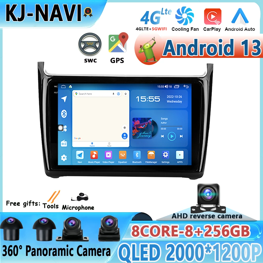 

Android 13 Stereo For Volkswagen VW Polo 2008-2020 Car Radio Multimedia Video Player GPS Navigation Carplay Androidauto QLED