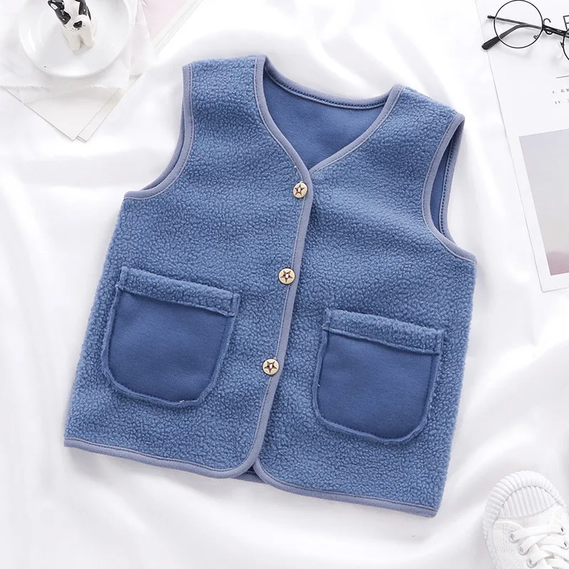Baby Warm Winter Outerwear 0-6T New Kids Fleece Vests Toddler Clothes Child Waistcoat Sleeveless Jacket
