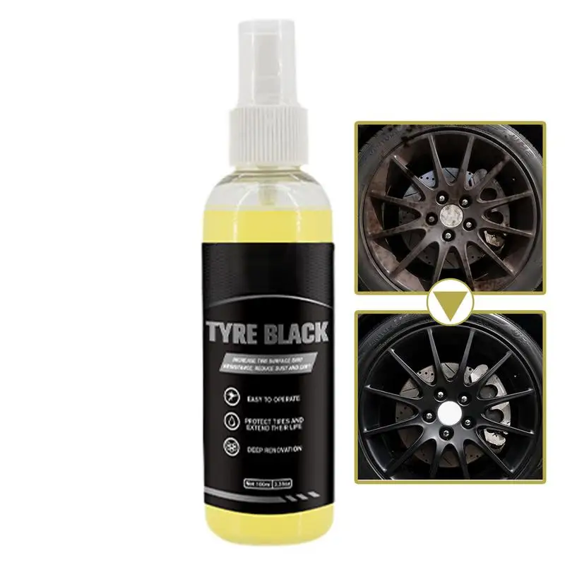 Wheel & Tire Cleaner Effective Tire Shine Cleaner 100ml Wheel Spray For Long-Lasting Protection