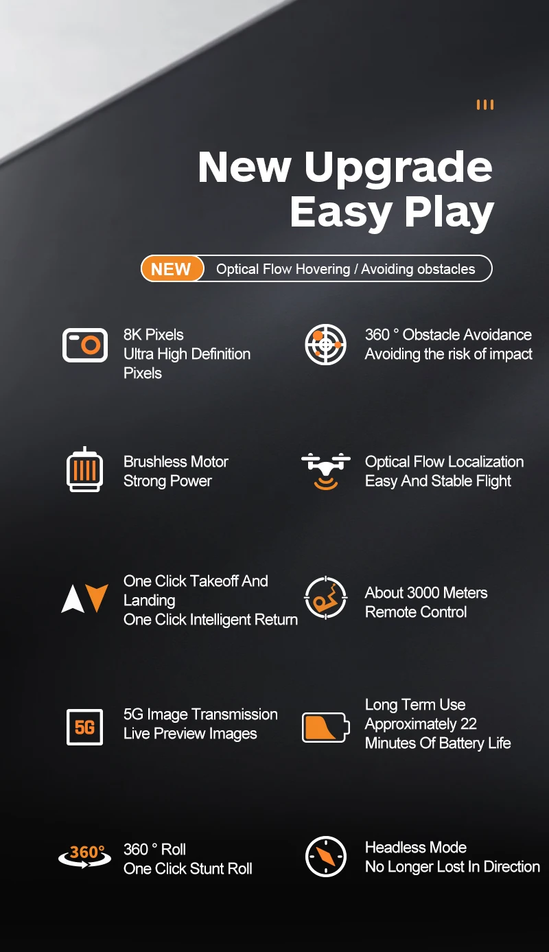 Noir-8K-2B-Mini importateur quadrirotor pliable A13, caméra HD 8K pour ...