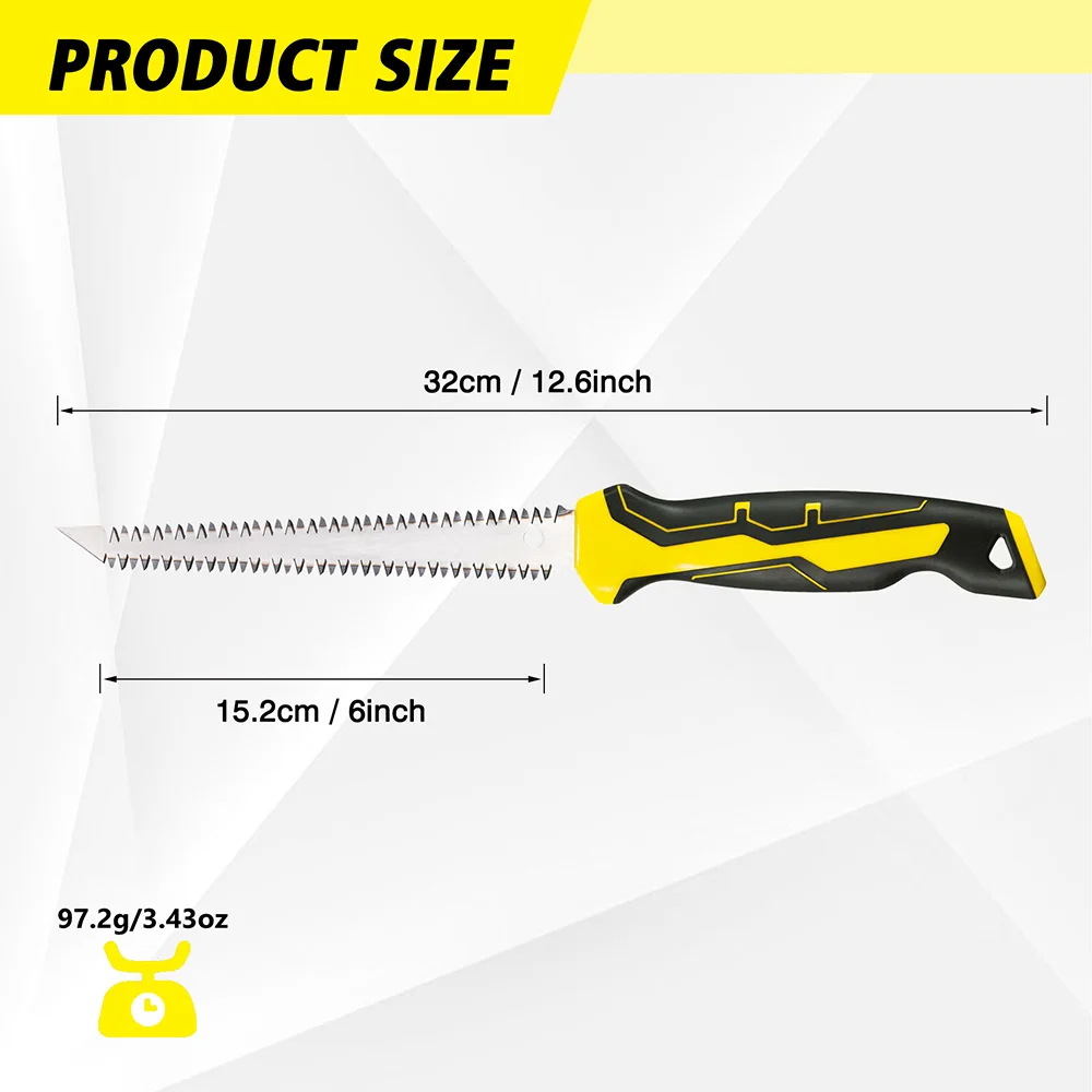 Double Sided Drywall Saw 6" Drywall Jab Saw Ergonomic Cutting Tool Sheetrock Knife Keyhole Saw