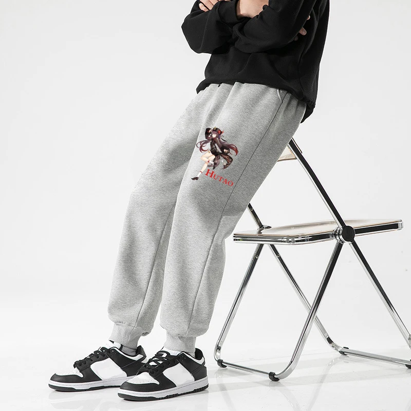 Genshin Impact Graphic Sweatpants Men Women Running Jogging Pants Fleece Lined