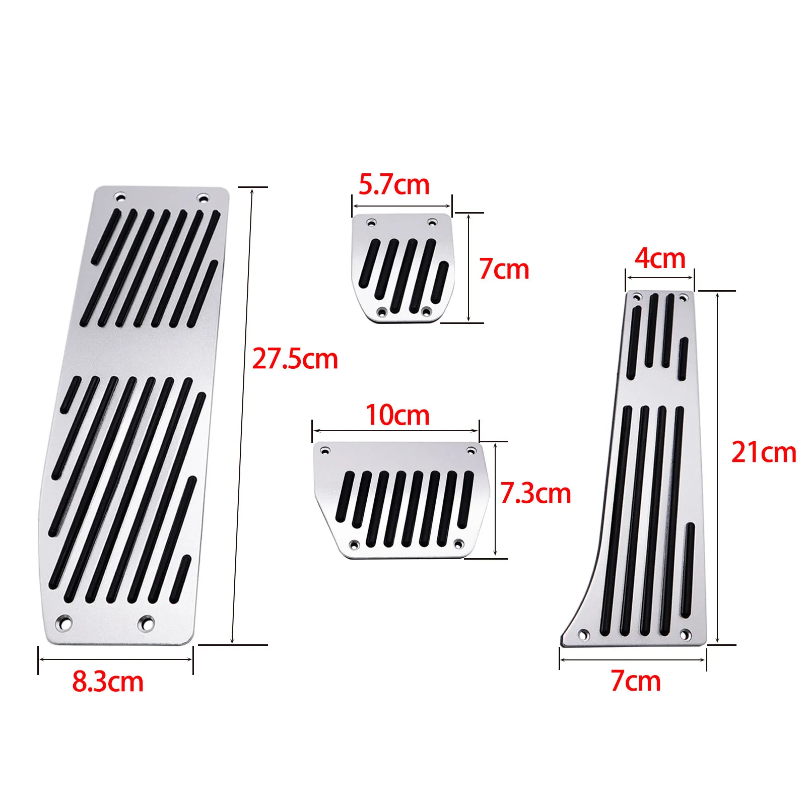 Premium Aluminum Gas and Brake Footrest Pedal Set - Automatic and Manual Transmission