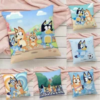 Bluey-B-B-Blueys Pillow Case Pillowcase Anti-dustmite Pillow Invisible zipper silky short plush Sofa cushion cover 1