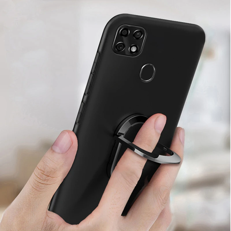 Colorful Magnetic Ring Soft Silicon Case with Metal Frame