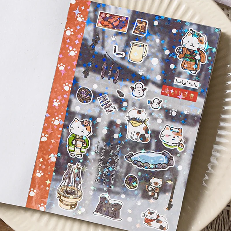 30 Sheets Kawaii M5 Sticker Book, Cute Cartoon Stickers for Planner Journal Phone Case Notebook Dairy Card Decoration, Mr. Paper