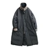 Winter Retro Color-block Collar Cotton-padded Parkas Classic Mid-length Over-the-knee Causal Loose High Street Windbreakers 6