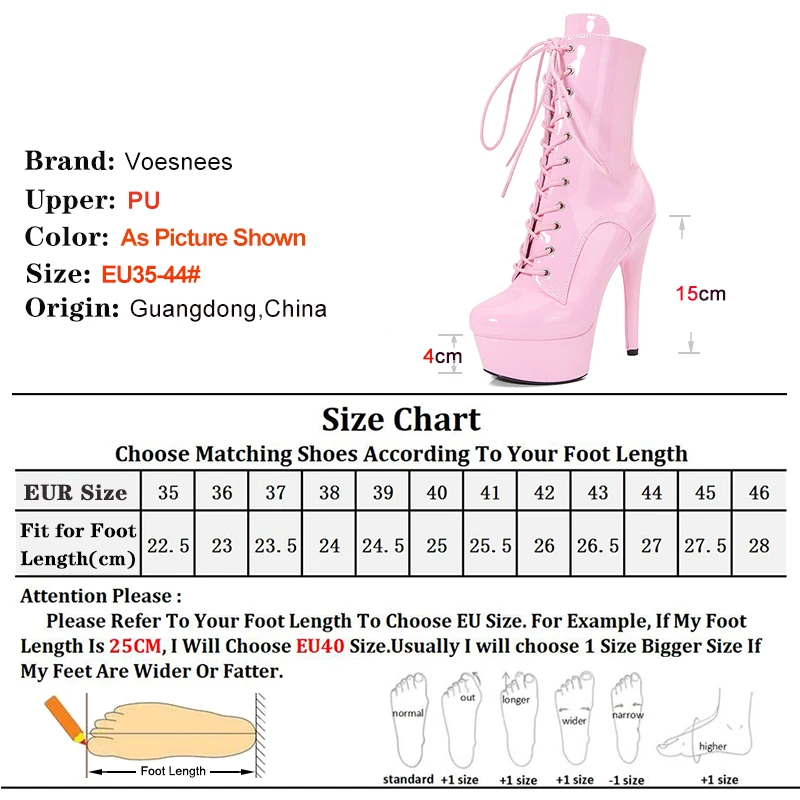 Sexy 15cm 6Inches Pole Dance Ankle Boots Women Super High Heels Stripper Platform Shoes Ladies  Side Zip INS Style Lace-Up Heels