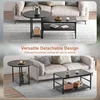Coffee Table, Black Modern Coffee Tables for Living Room 2 in 1Detachable Small Center Table Set with Storage 4