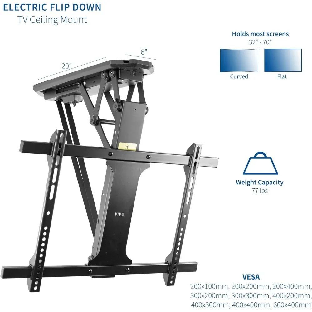 Description Picture 3 of itemWall TV Stand, Electric Ceiling TVs Mount Screens, Large Flip Down Motorized Pitched Roof Mount, Wall TV Stand