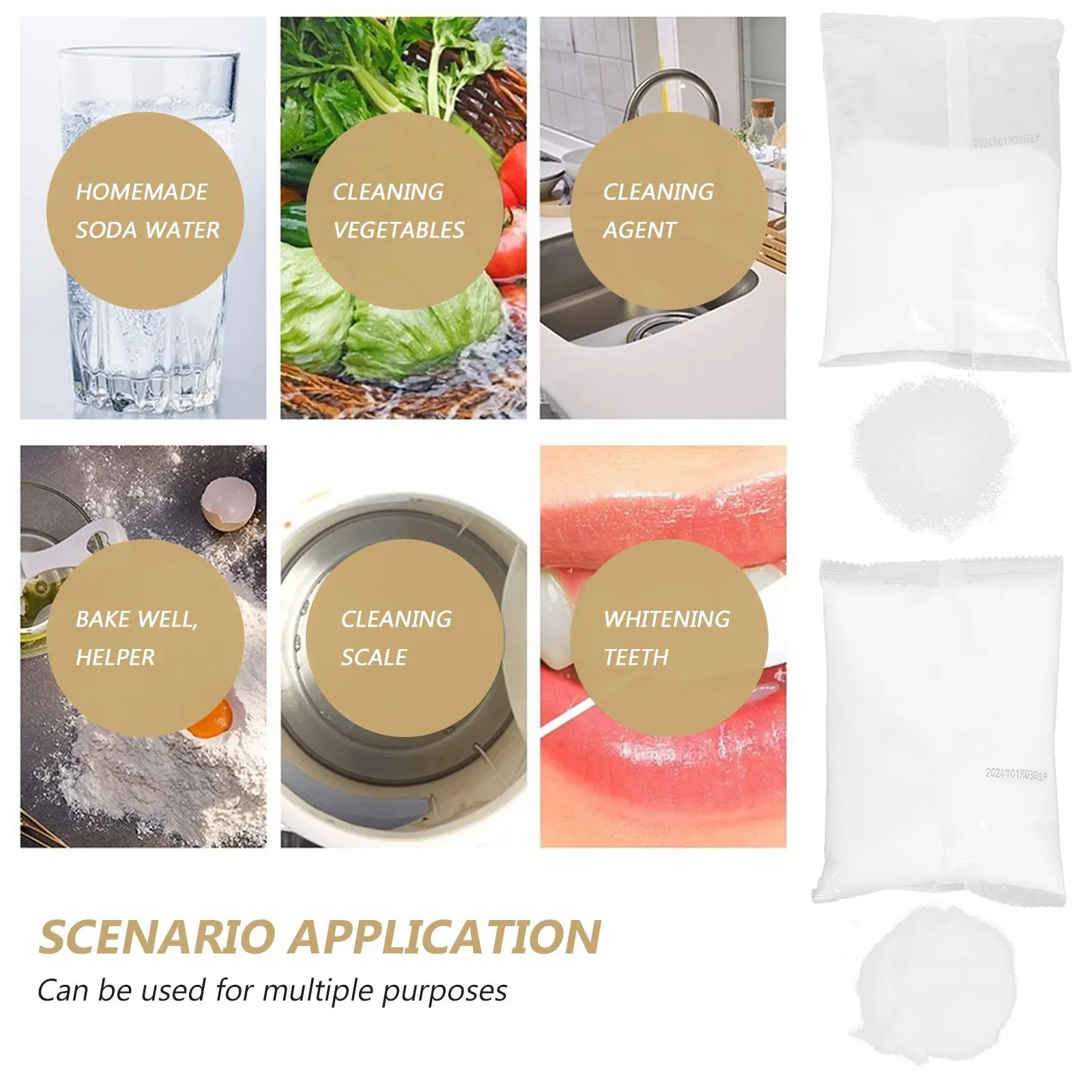 Co2 Reaction Material Citric Acid Powder Baking Soda Aquarium Beaker Flask diy Co2 Making Educational Tools