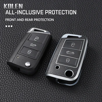 Tpu Car Flip Key Case Cover Shell Fob per VW Volkswagen Golf 7 MK7 Tiguan MK2 per Seat Ateca Leon FR 2 Ibiza Skoda Octavia A7 4 Tpu Car Flip Key Case Cover Shell Fob per VW Volkswagen Golf 7 MK7 Tiguan MK2 per Seat Ateca Leon FR 2 Ibiza Skoda Octavia A7 - Tpu Car Flip Key Case Cover Shell Fob per VW Volkswagen Golf 7 MK7 Tiguan