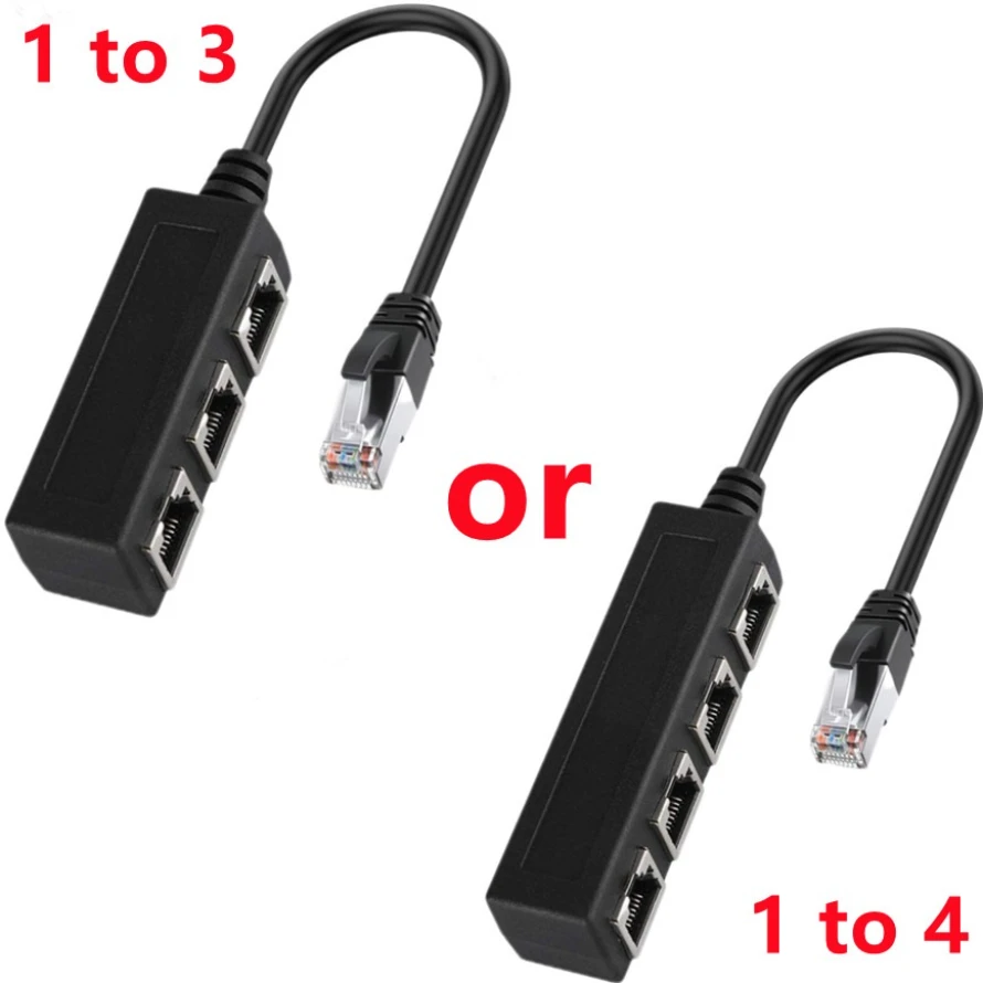 Multi-Port RJ45 Ethernet Network Adapter, 1-to-4 LAN Cable Splitter