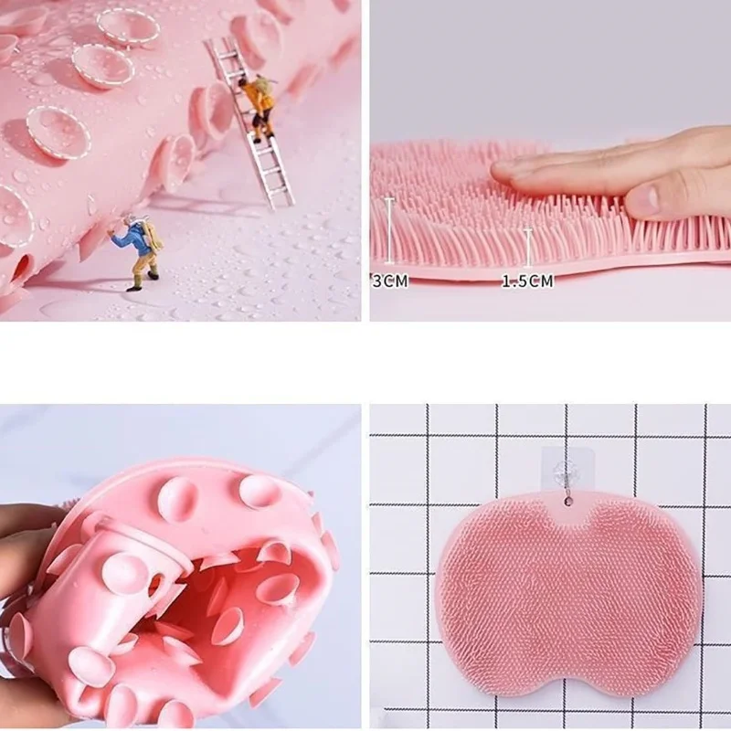 Silicone bath massage mat Shower foot and back brush Wall mounted bathroom foot wash mat with suction cup bathroom floor mat bathroom mat toilet mat bath mat anti slip mat