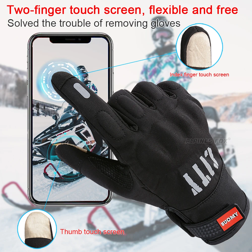 SUOMY Winter Motorcycle Gloves Touch Screen Motorcross Waterproof Windproof Protective Winter Gloves Men Guantes Moto Luvas XXL motorcycle gloves sports gloves winter gloves