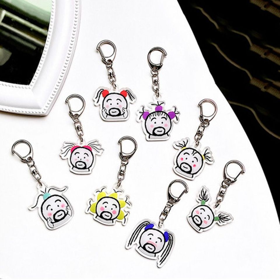 Funny Beard Keychain Creative Cartoon Keychain Cute Girl Mini Keychain Best Friend Gift Supplies Backpack Pendant Car Key Ring