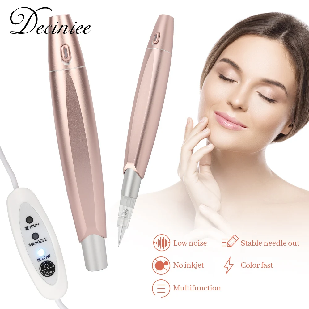 Dermografo Charme Princess Tattoo Pen Machine Semi Permanent Makeup Digital Pen for Eyebrow Lip Eyeliner Tattoo Guns with Needle