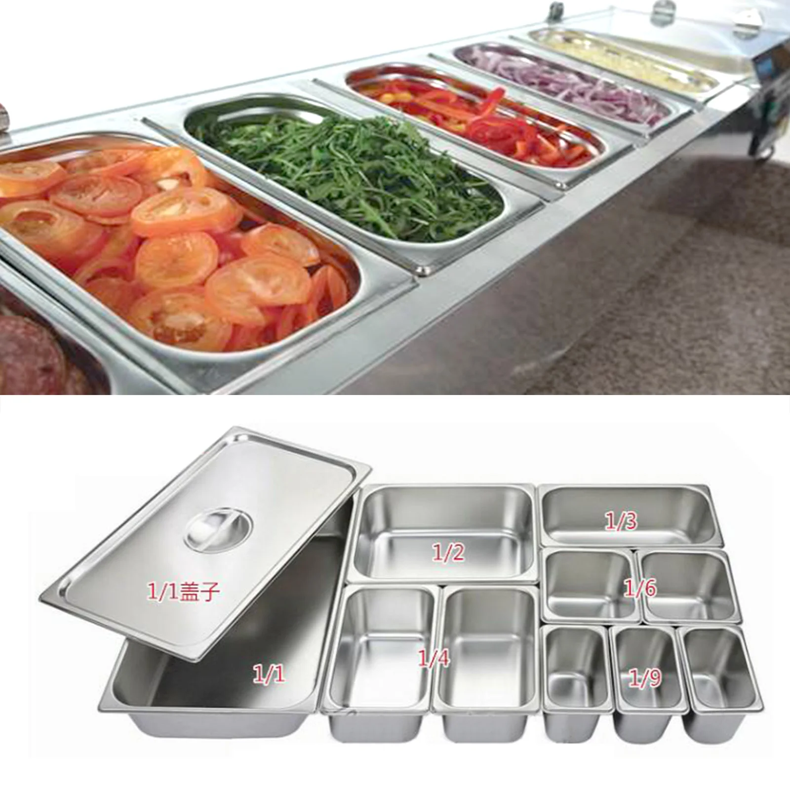 Mvckyi Commercial 47'' Countertop Refrigerated SandwichStainelss Steel Bar Refrigerator Prep Salad Condiment Prep Table Station