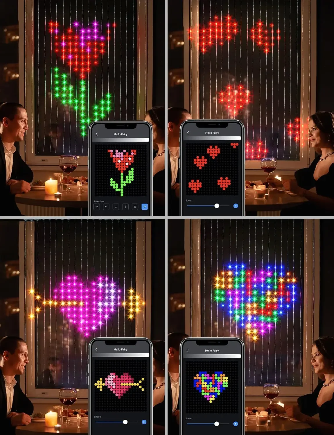 Description Picture 4 of itemRGB Smart Curtain Lights Bedroom Window Decor LED String Lights Festival Christmas Halloween Decoration Outdoor Ambient Lighting