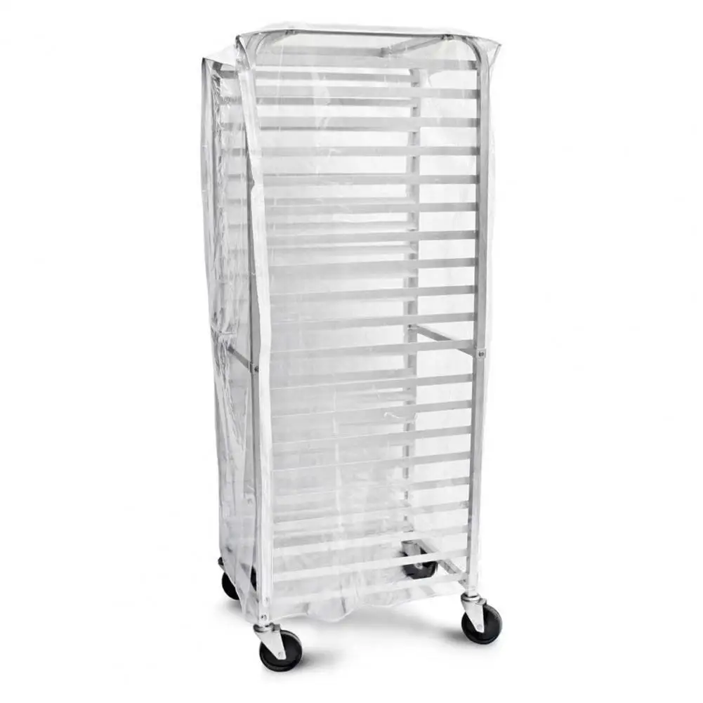 Bread Rack Cover Tear-resistant Transparent Zipper Closure Bun Pan Rack Cover Reinforced Seams Bread Case For Home Bakery
