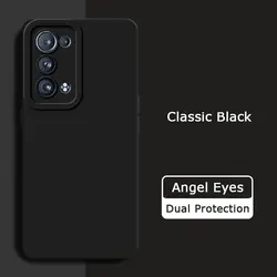 Angel Eyes Liquid Silicone Shockproof Waterproof Case - Soft Armor Back Cover for Reno 6 Pro 5G China (Classic Black)