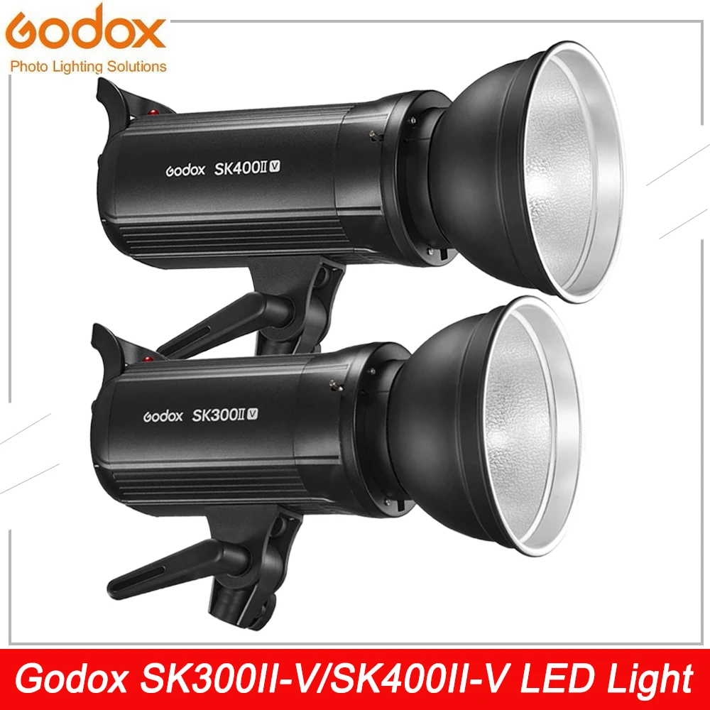 

Godox SK300II-V 300Ws SK400II-V 400Ws Studio Strobe Flash Monolight 2.4G Wireless X System, GN65 5600K with LED Modeling Lamp