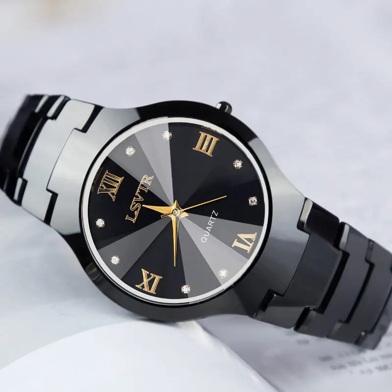 Alloy Steel Men's Quartz Calendar Date Watch Women's Couple Lover Watches quartz watch,womens watch,fashion couple watches