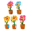kids toys Singing And Dancing Cactus Sun Flower Toy Simulation Sunflower Dancing Playing Saxophone Bluetooth Musical Plush Toy 1