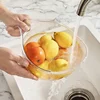 Rice Washing Bowl Plastic Colander Sieve Vegetable Drainer Basket Kitchen Tools Food Beans Sieve Fruit Drainer 4