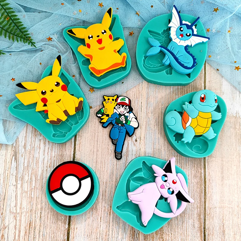 Moule en silicone de qualité alimentaire Pokemon, Pikachu, har, fourmi,  gâteau, chocolat, biscuit, cuisson, bricolage, Regina ci-après les moule à  colle goutte