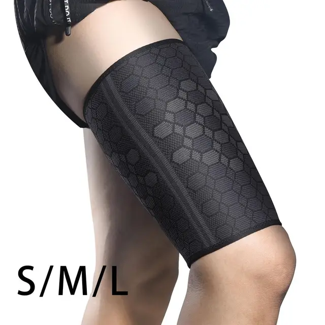 Thigh Compression Sleeve Hamstring Compression Sleeve Stretch Thigh Protector Non Slip Upper Leg Sleeve for Cycling Women Men 2