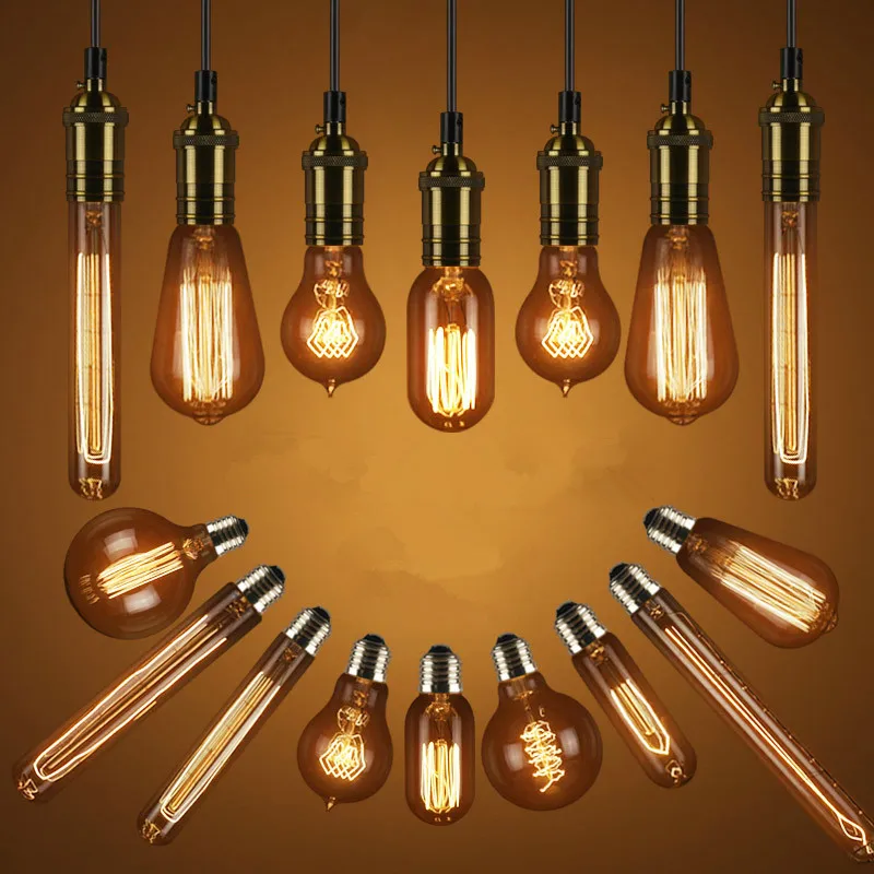 2 pieces 220V Edison's Old Style Tungsten Filament Bulb Dimmable Bulb