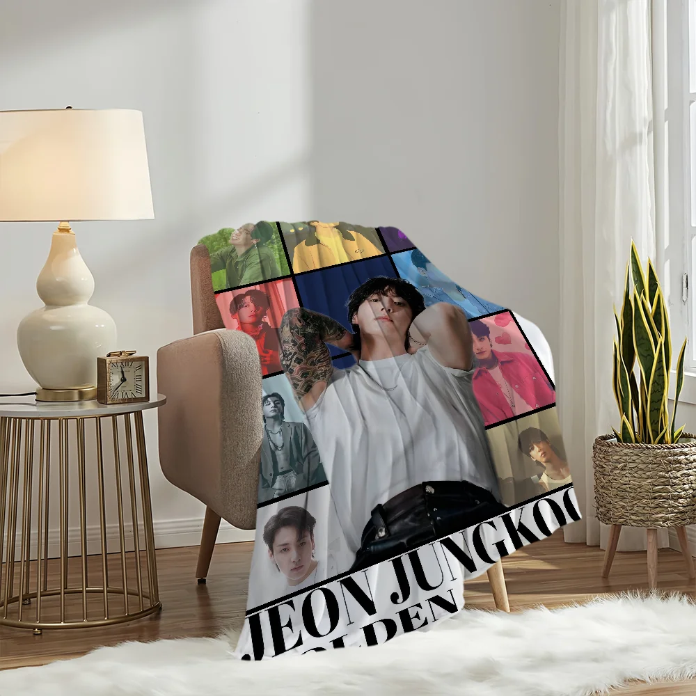 Singer idol Warm Soft Plush Nap Blankets Sofa rug for Living Room j-Jung Office Bedroom k-kook Home Travel Kid Gifts Flannel 6