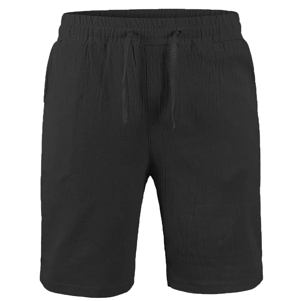 New Men's Cotton Linen Shorts Pants Male Summer Breathable Solid Color Linen Trousers Fitness Streetwear S-3XL 6