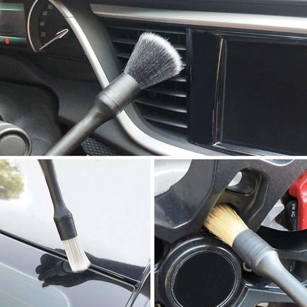 3PCS Car Detailing Brush Super Soft Auto Interior Detail Brush With Synthetic Bristles Car Dash Duster Brush Accessories 5