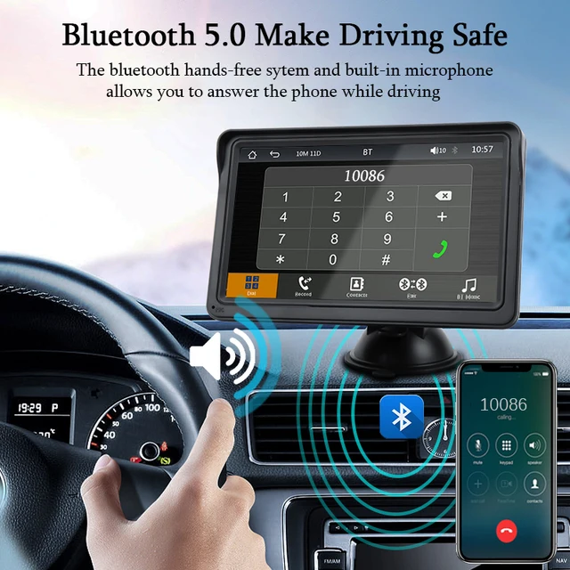 7inch Portable CarPlay Android Auto Car Radio Multimedia Video Player Touch Screen Bluetooth 5.0 With AUX USB 4