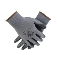 1Pairs Industrial Protective Work Safety Gloves Black Pu Nylon Cotton Glove with Brand All Sizes 1