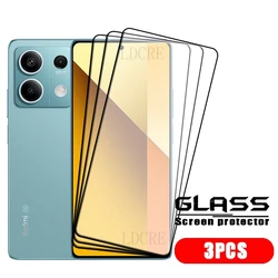 4 - Pack Tempered Glass Screen Protector with Full Cover Glue and 9H Hardness for Redmi Note 13 Pro 4G (3 Front Glass)
