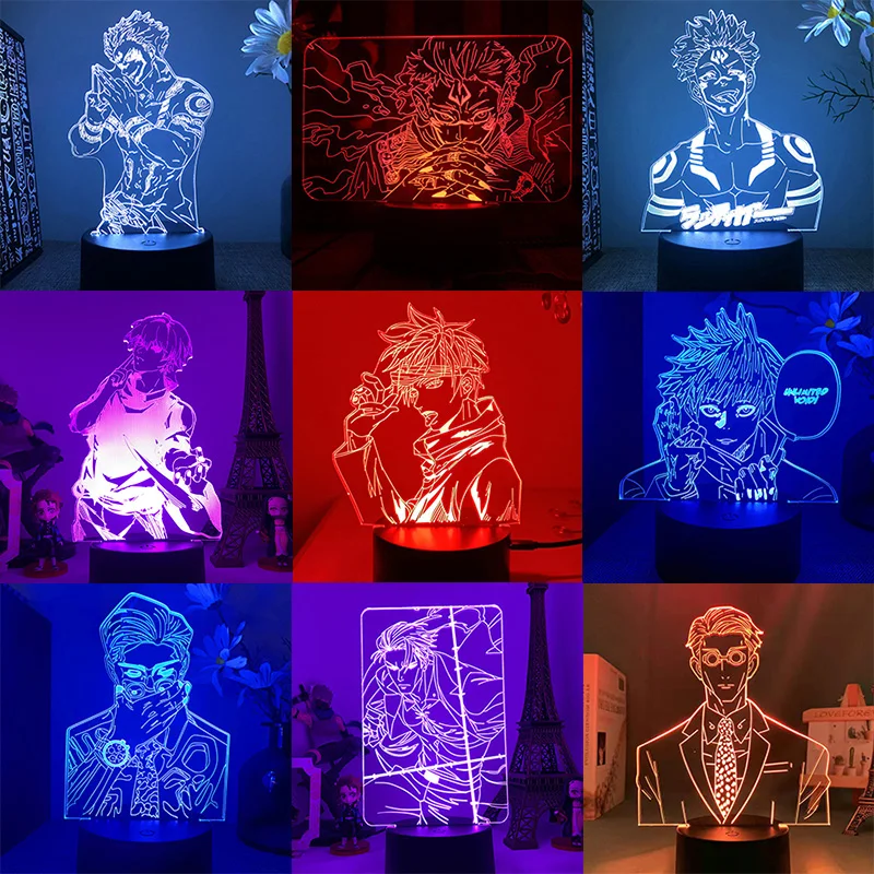 Jujutsu Kaisen Gojo satoru Nanami Kento sukuna 3d led lamp for bedroom anime figure night lights mange avatar room decor luces decorative night lights