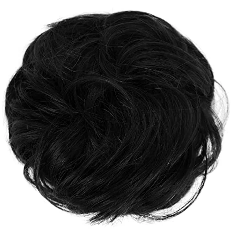 Messy Round Bun Elastic Ponytail Extended Curls Bun Hair Slices For Daughter Donut Hair Slices