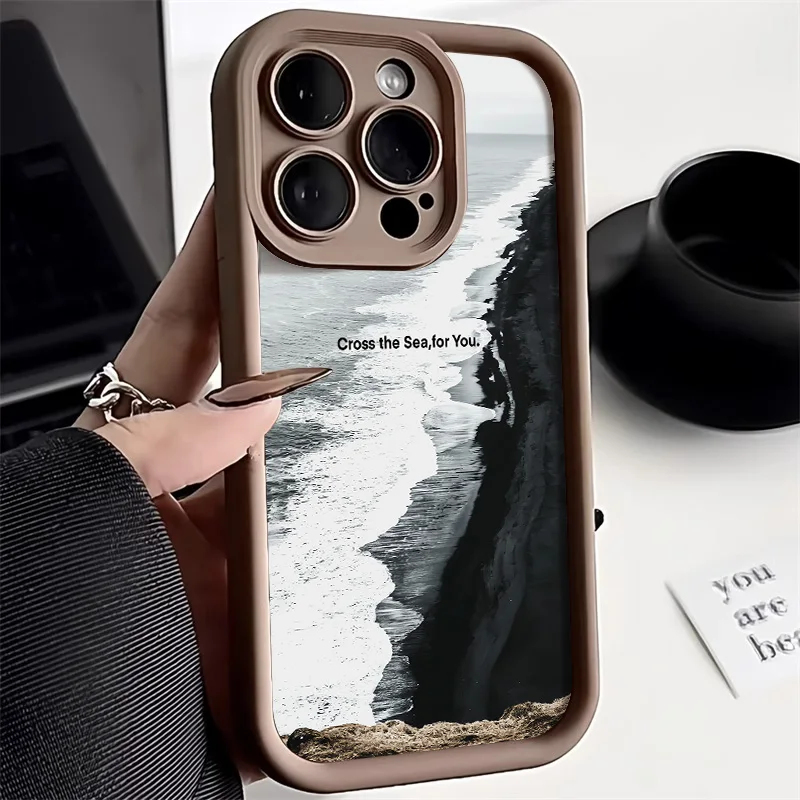 thumbnail image 1 of Funda de silicona líquida de caramelo suave para iPhone 15 Pro, funda para iPhone 11, 13, 12, 16, 14 Pro Max, XR, XS, X, 7, 8 SE, funda a prueba de golpes, 1 of 5